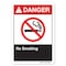 Signmission ANSI Danger Sign, No Smoking, 18in X 12in Aluminum, 12" W, 18" L, Landscape, No Smoking OS-DS-A-1218-L-19883 - alternate 1